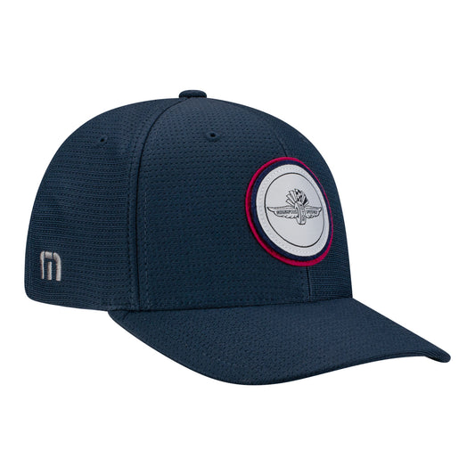 WWF Red and White Round Patch Hat in White - Front Right view