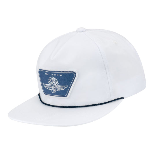 WWF Retro Blue Patch w/ Rope Hat in White - Front Left view