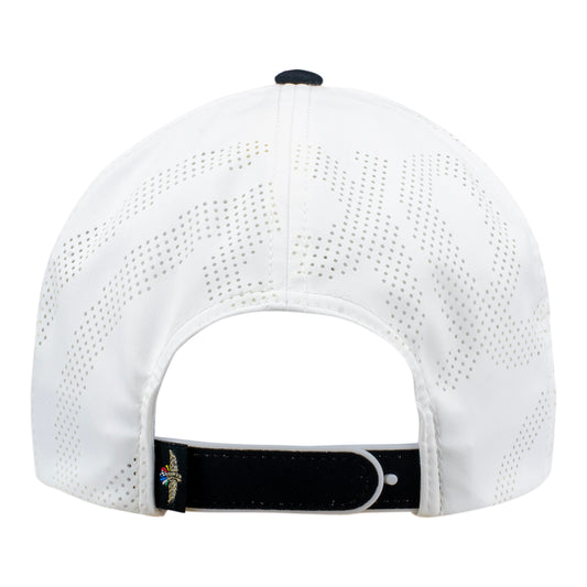 Indy 500 Checkered Patch Hat in white - Back View