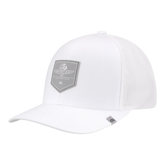 WWF TravisMathew Logo Hat in White - Front Left View