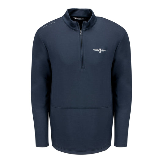WWF Fibercloud 1/4 Zip Jacket in Blue - Front View
