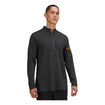 lululemon Wing Wheel Flag Metal Vent Tech Midweight Half Zip in black, full front view