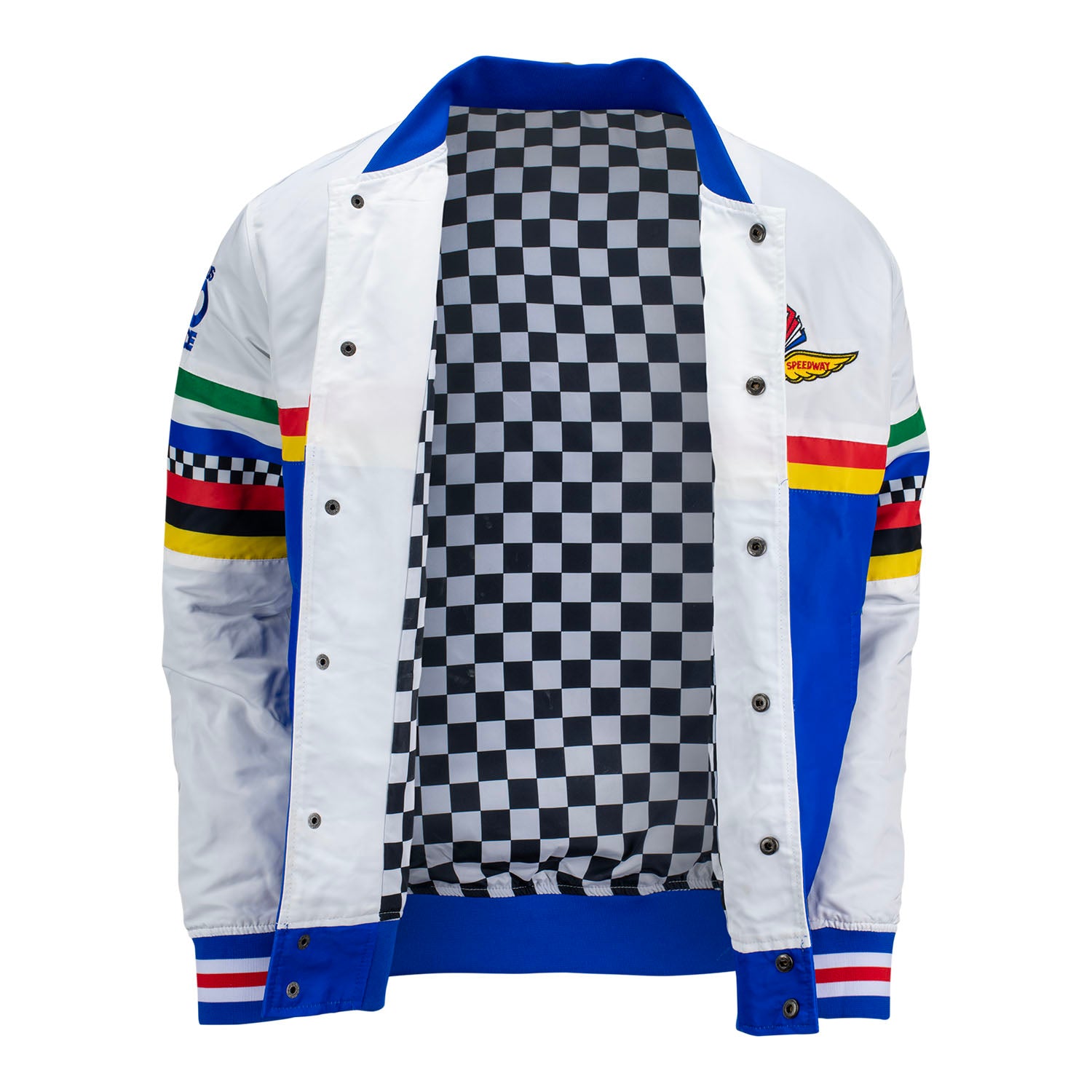 Indy 500 Bomber Jacket in White - Open View
