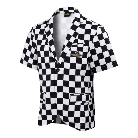 Wing Wheel Flag Checkered Suit Jacket - FRont View