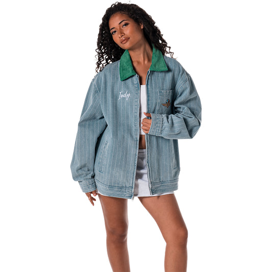 IMS Jean Full Zip Jacket in Blue - Front View