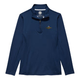 Wing, Wheel, and Flag Journey Performance 1/4 Zip in Blue - Front View