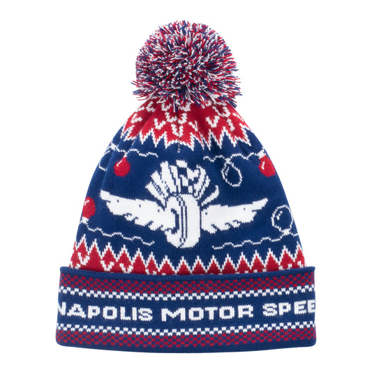 Wing Wheel Flag Ugly Beanie - Front View