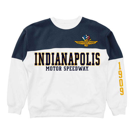 Indianapolis Motor Speedway Colorblock Crewneck Sweatshirt - Front View