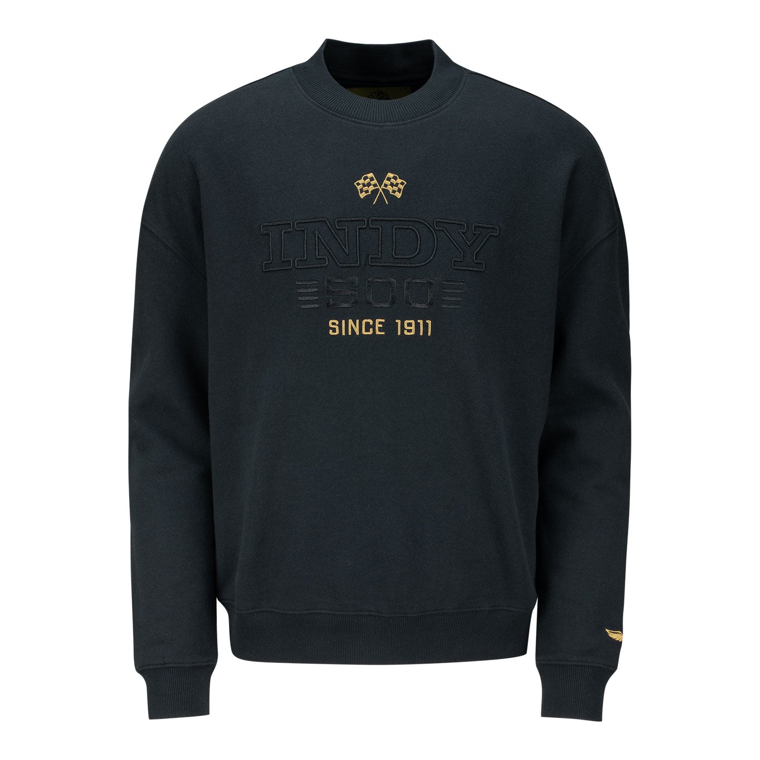 Indianapolis 500 Tonal Pullover Crewneck in Black - Front view