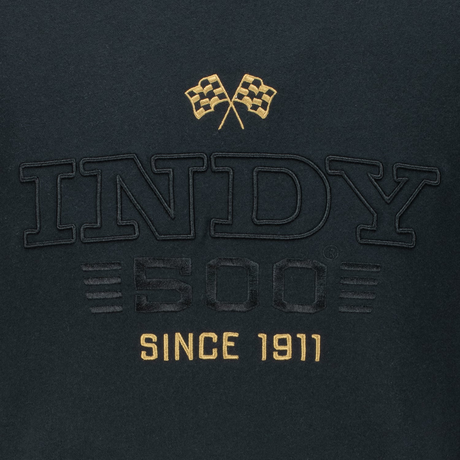 Indianapolis 500 Tonal Pullover Crewneck in Black - Front View