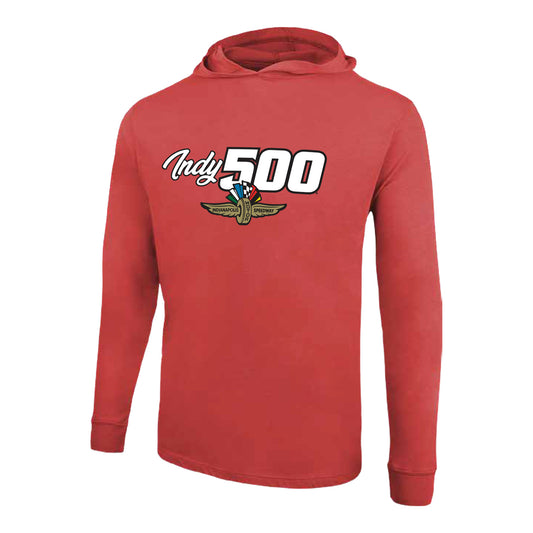 Indy 500 Cody Hooded T-shirt in Red - Front View