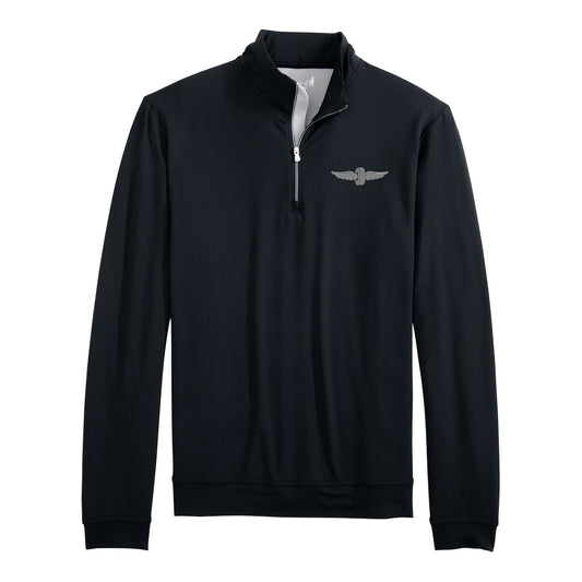 Wing & Wheel Johnnie-O Motion 1/4 Zip Black - Front View