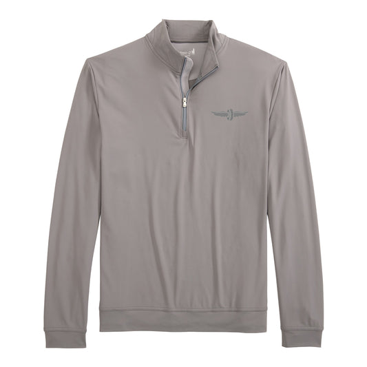 Wing & Wheel Johnnie-O Motion 1/4 Zip Thunder in Grey - Front View