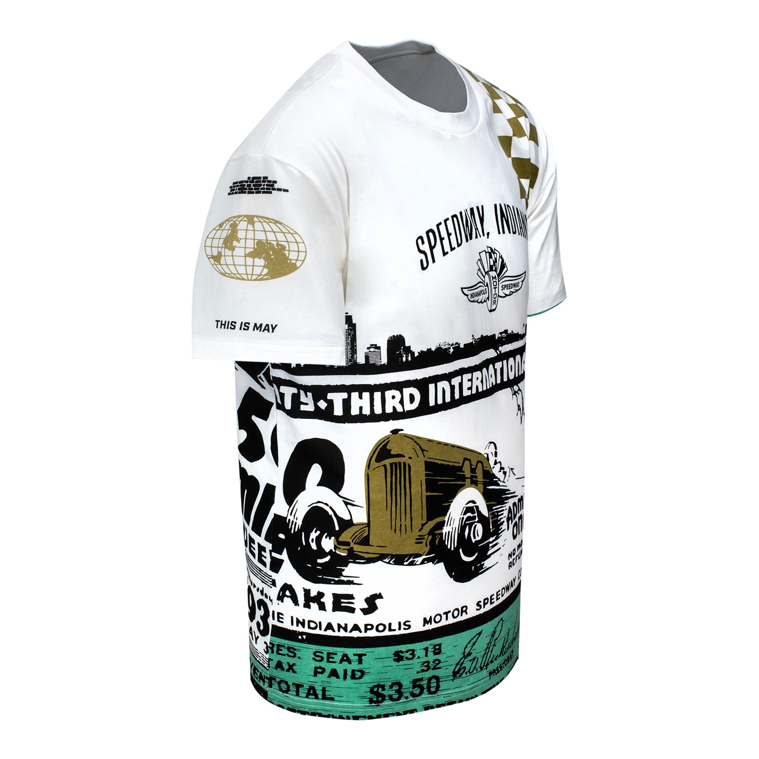 INDIANAPOLIS MOTOR SPEEDWAY ALL OVER PRINT T-SHIRT - Side View