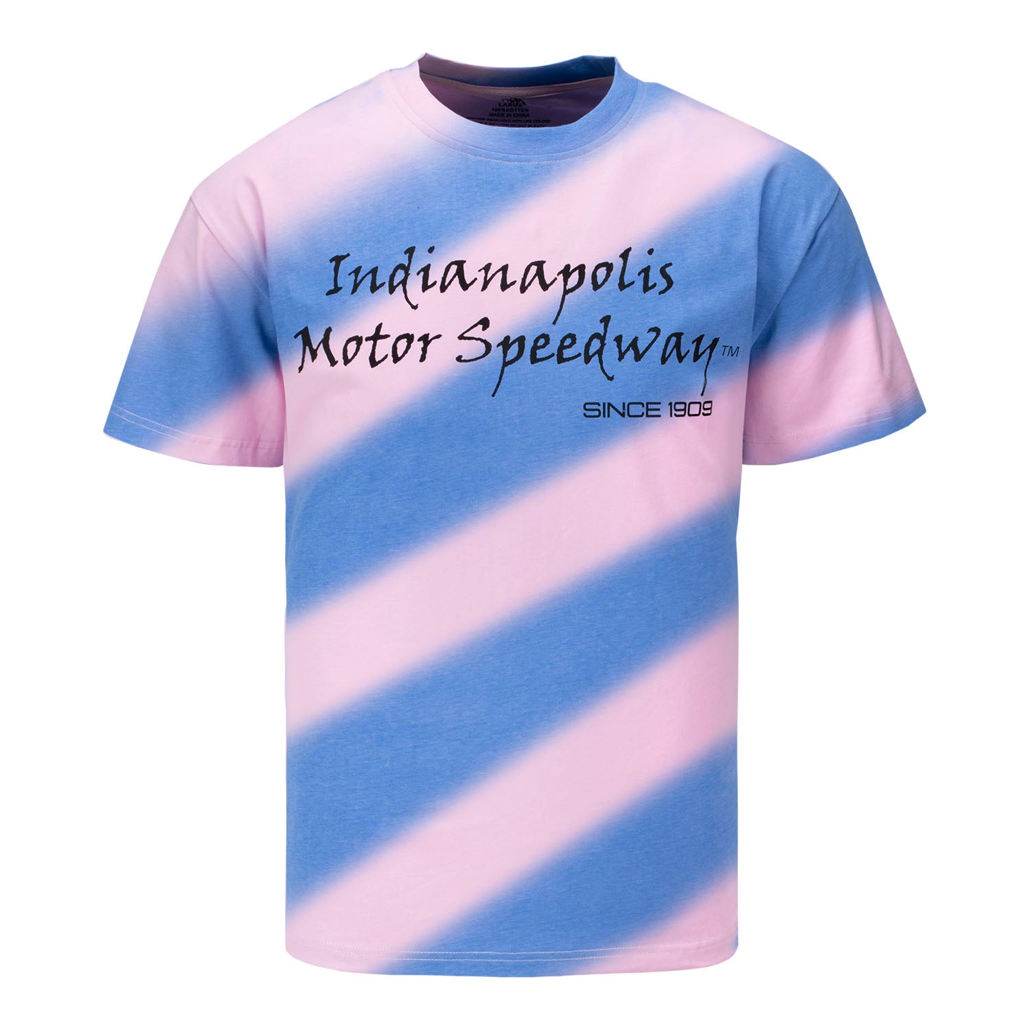 Indianapolis Motor Speedway Color Changing T-Shirt in Blue and Pink - Front View