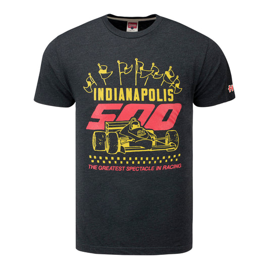 Indianapolis 500 Greatest Spectacle in Racing T-Shirt in black, front view