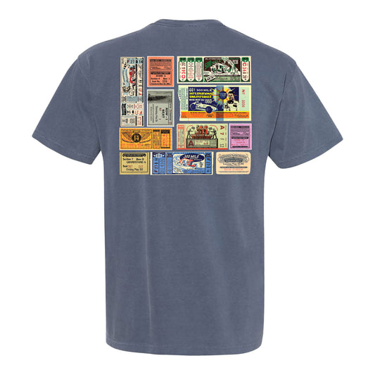 Indianapolis Motor Speedway Retro Ticket Frocket T-Shirt - back view