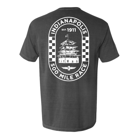 Indianapolis Motor Speedway Pagoda Frocket T-Shirt - front view - back view