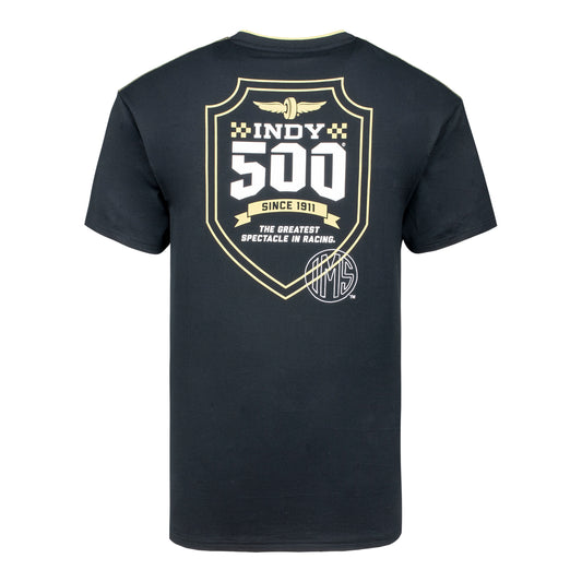 Indy 500 Shield T-Shirt in Black -  Back View