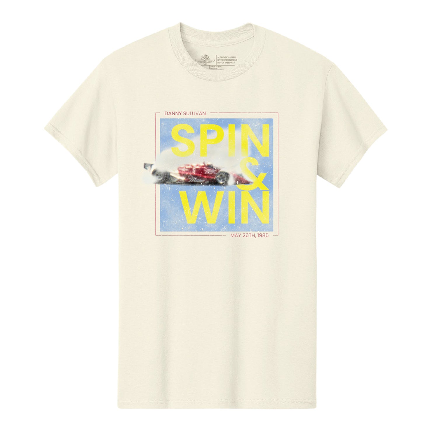 Spin & Win T-Shirt in White - Front View