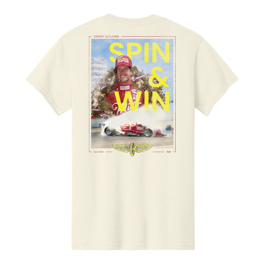 Spin & Win T-Shirt in White - Back View