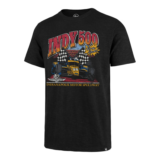 Indianapolis Motor Speedway Kiss the Bricks '47 T-shirt in Black - Front View