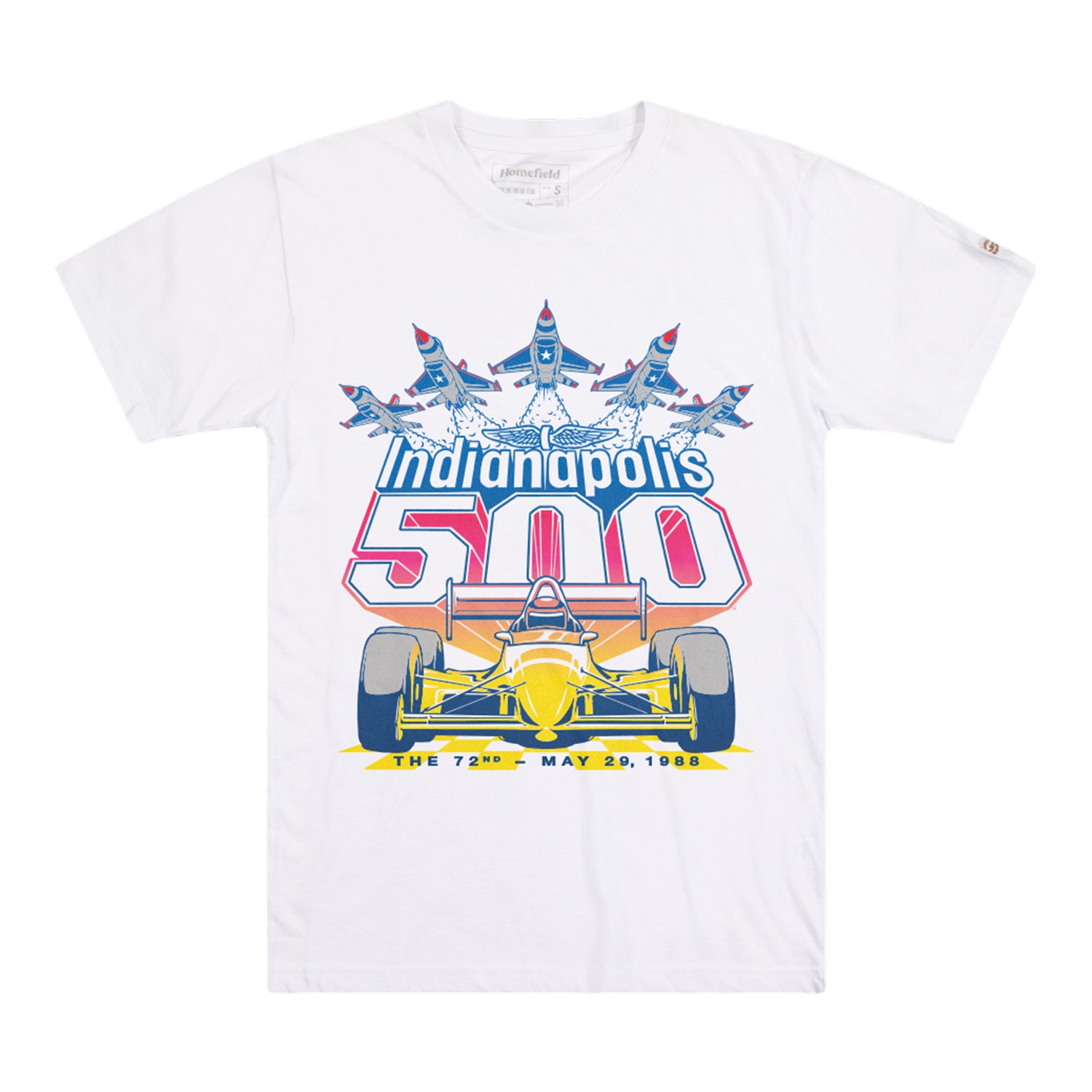 1988 Race Logo Tee in White - Front View