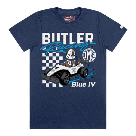 IMS/Butler Collab Mascot Tee in Blue - Front View