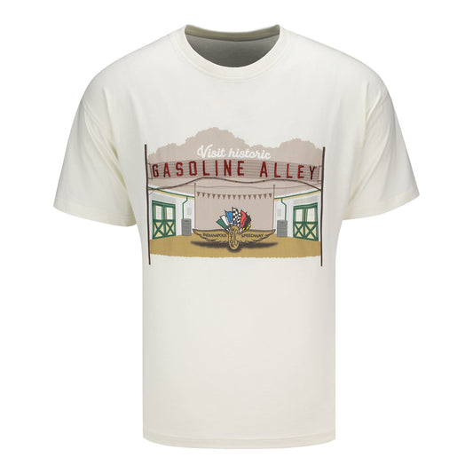 Gasoline Alley Throwback T-Shirt in White - Front View
