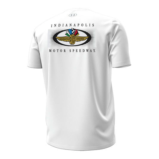Under Armour Performanced Wing Wheel Flag T-shirt in White - Back View