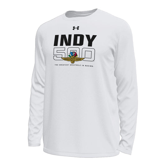 Under Armour Indy Long sleeve T-shirt in White - Front view