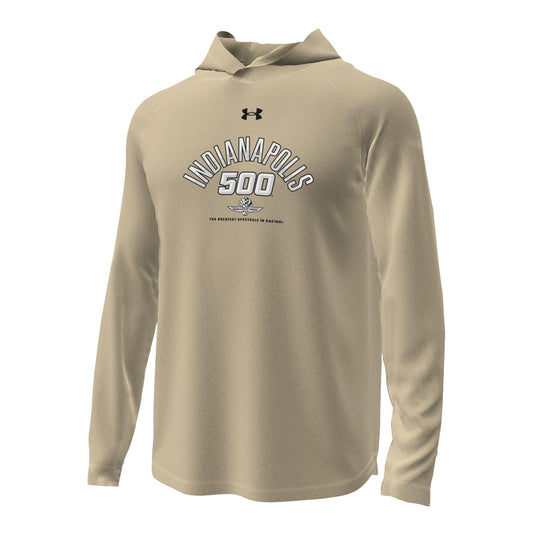 Under Armour Wing and Wheel Hooded T-shirt in Brown - Front View