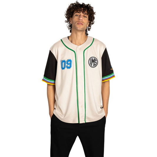 IMS Unisex Baseball Jersey in White - Front View
