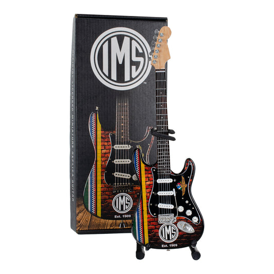 Wing Wheel Flag Mini Guitar in Black - Packaging Front View