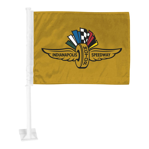 Wing Wheel Flag Car Flag in gold