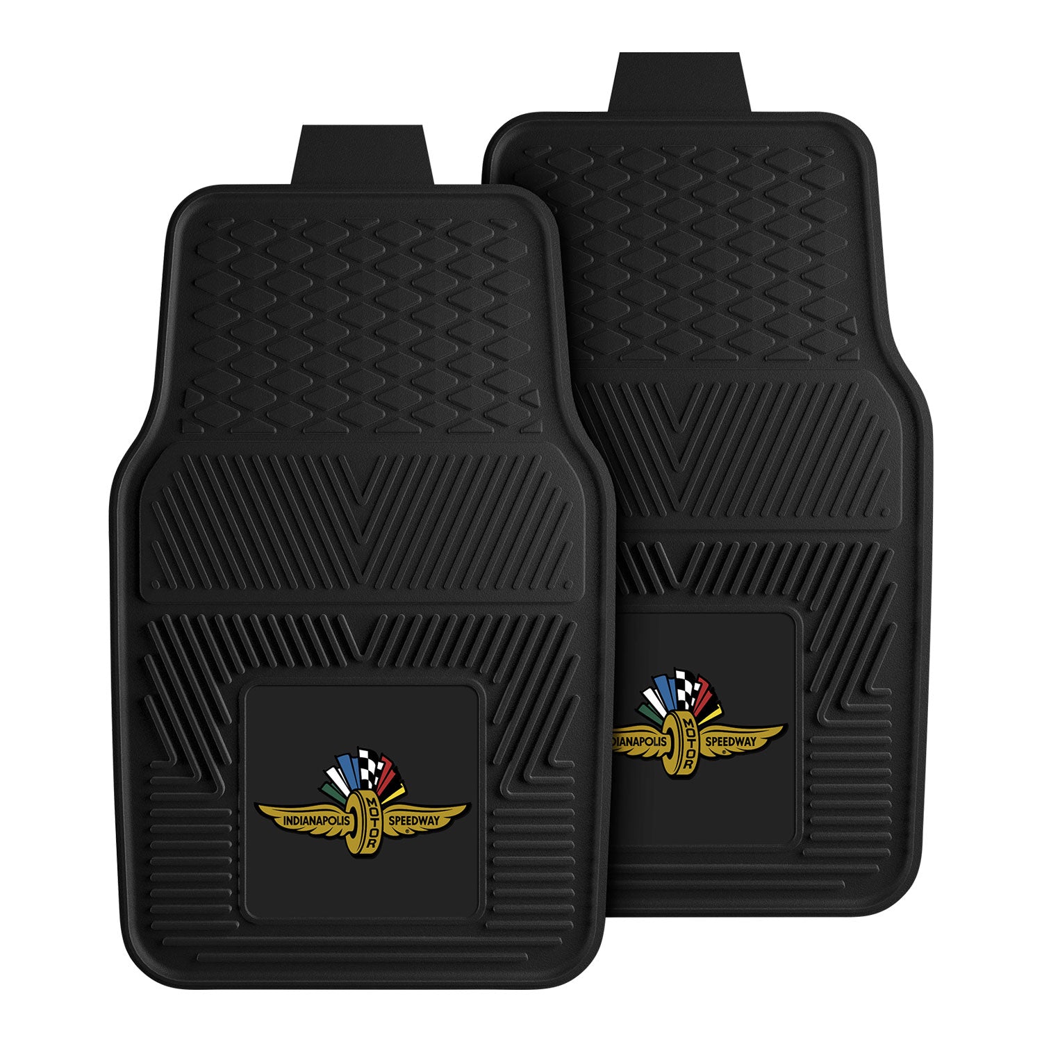 Wing Wheel Flag Vinyl Car Mats 2PK