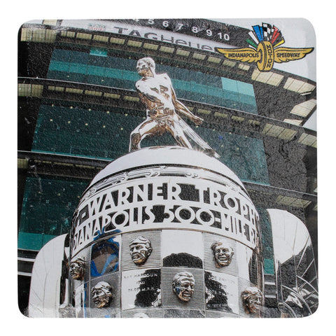 Wing Wheel Flag Borg Trophy Closeup Stone Coaster