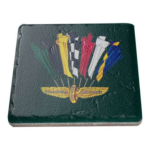 Wing Wheel Flag Vintage Stone Coaster