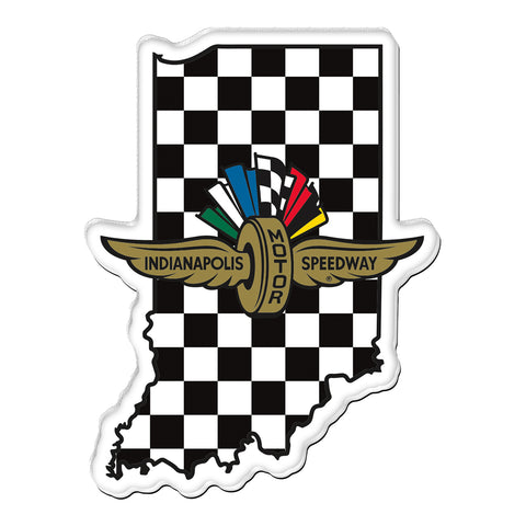 Wing Wheel Flag Checkered State Hi Def Magnet - front view