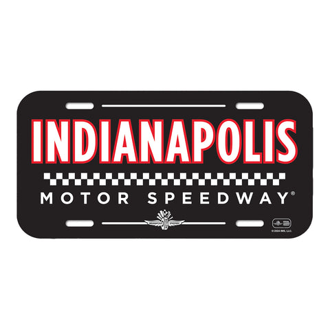 Indianapolis Motor Speedway Plastic License Plate Black - front view