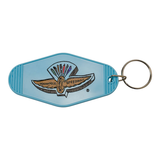 Wing Wheel Flag Motel Style Keychain - front view