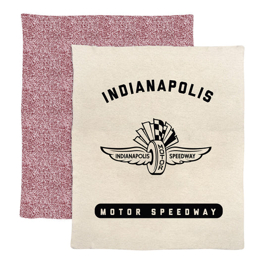 Wing Wheel Flag Logo Luxe Dream Blanket - Front and Back View