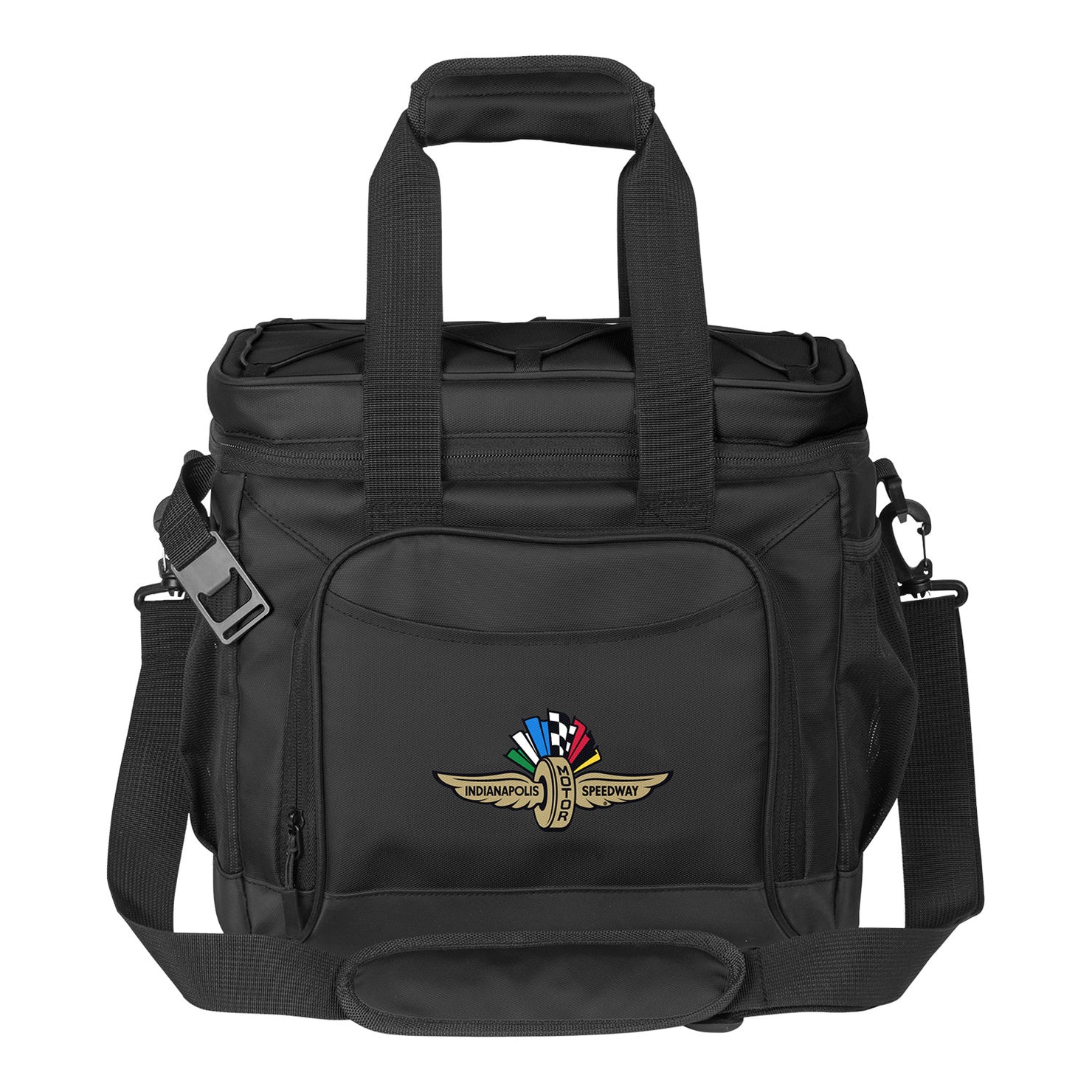 Wing Wheel Flag Logo 24 Can Cooler - Front View