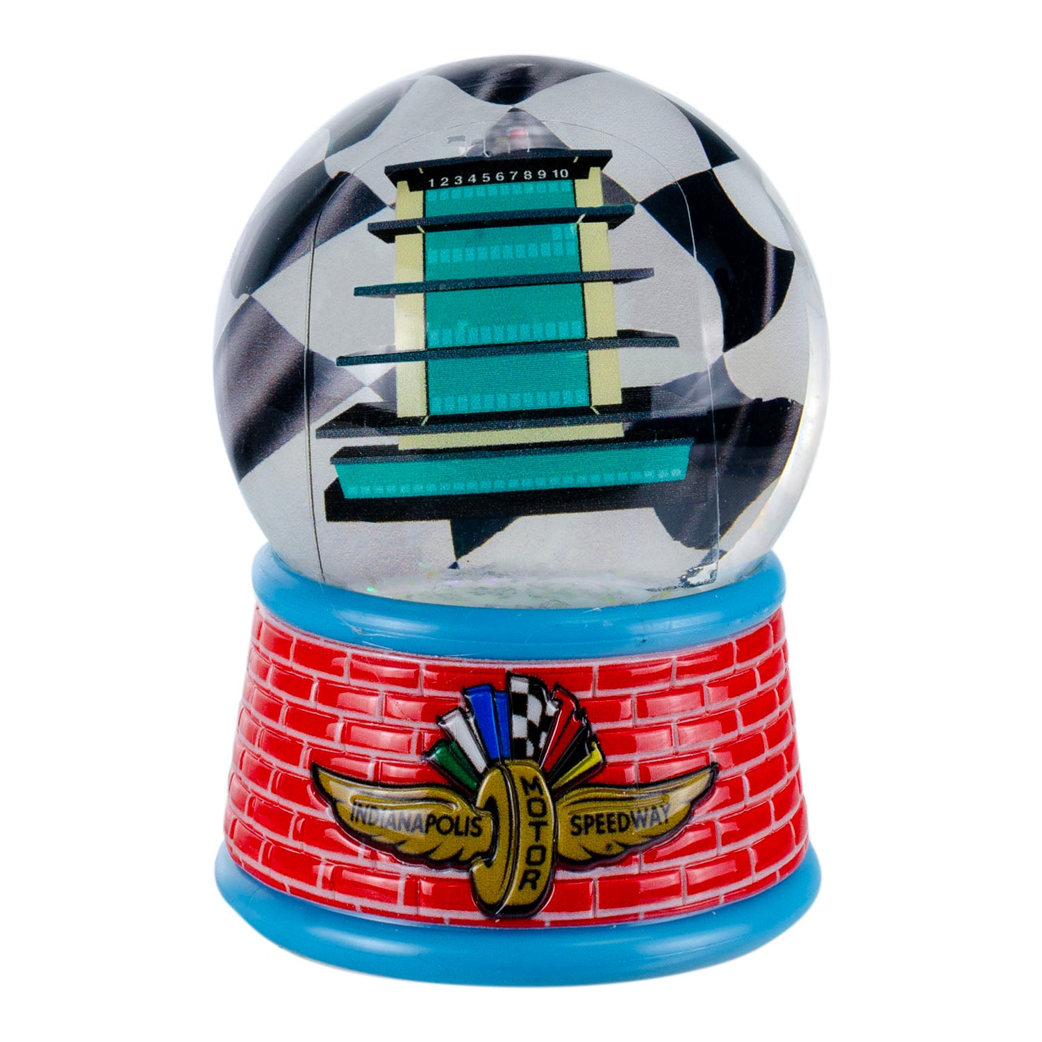 Wing Wheel Flag Pagoda Snow Globe - Front View