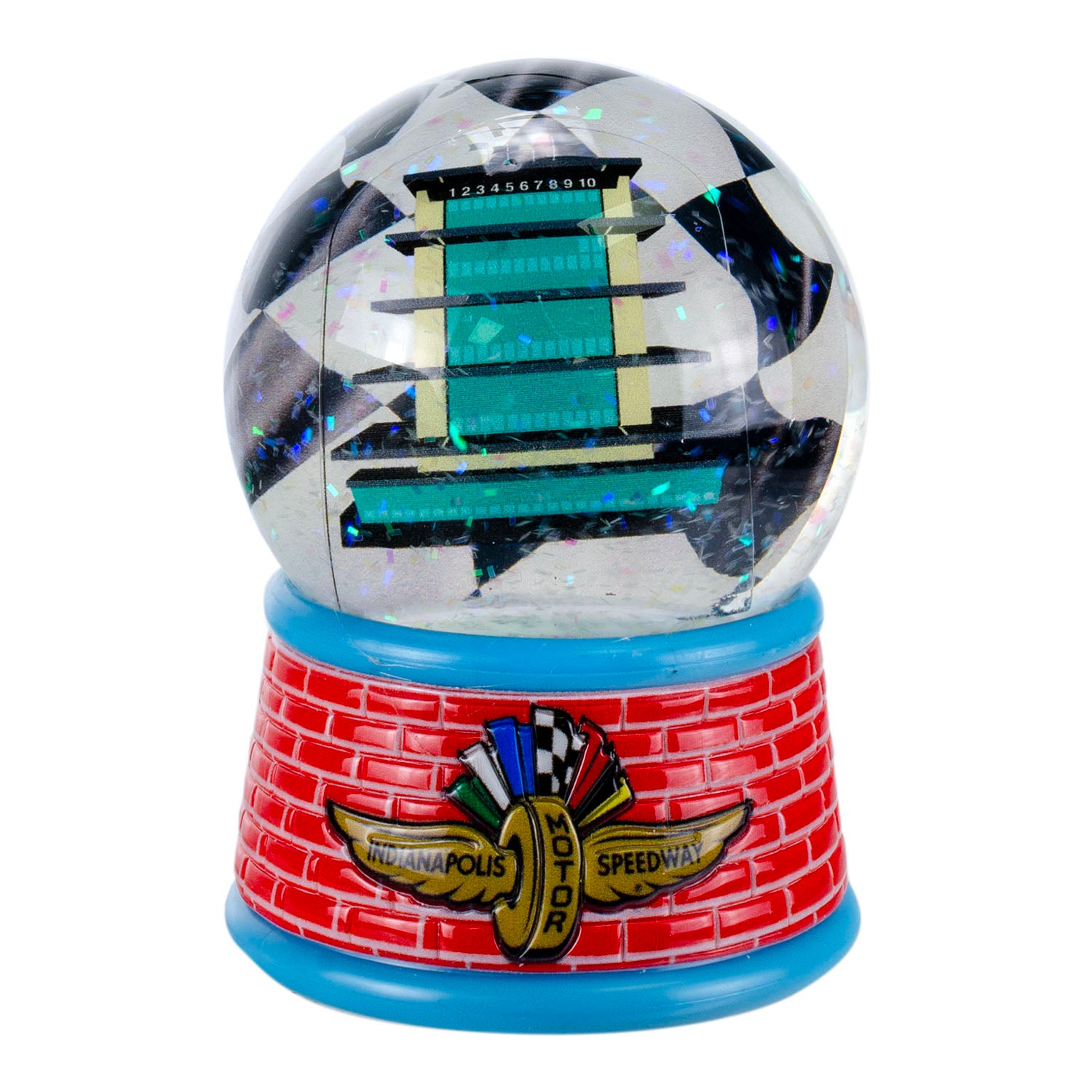 Wing Wheel Flag Pagoda Snow Globe - Back View 