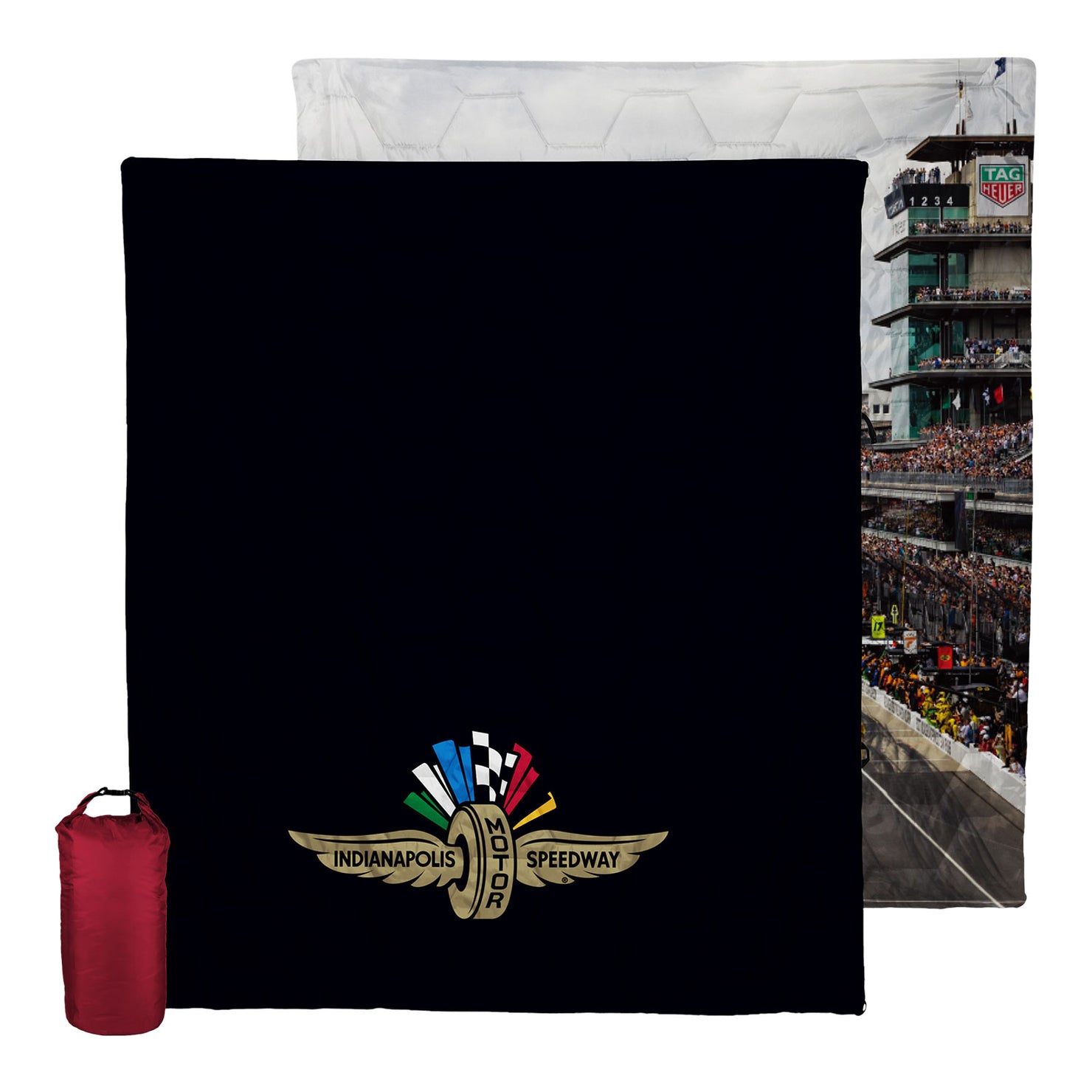 Wing Wheel Flag Outdoor Blanket - Front and Back View