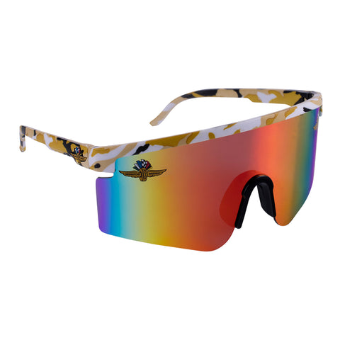 Wing Wheel Flag Camo Swag Sunglasses - Angled Right Side View