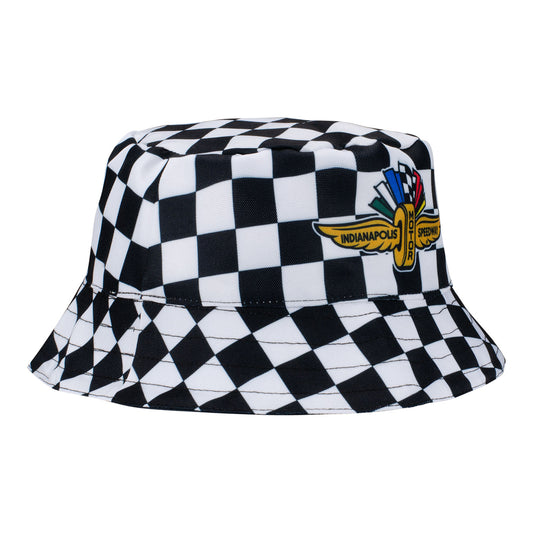 Wing Wheel Flag Toddler Checkered Bucket Hat - front view