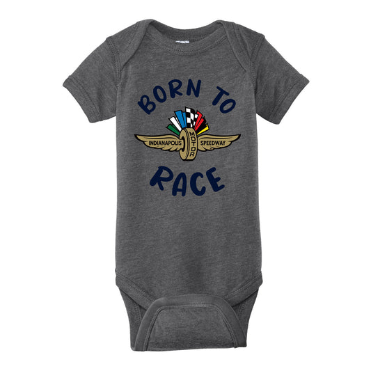 Indianapolis Motor Speedway Born to Race Onesie - front view