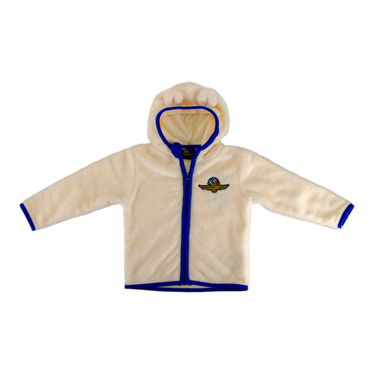 Indianapolis Motor Speedway Infant Teddy Hooded Jacket in White - Front View